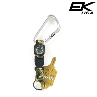 [EK Ekcessories] Keybiner II w/ Compass (Woodland) - EK 열쇠고리/나침반 카라비너 (얼룩무늬)