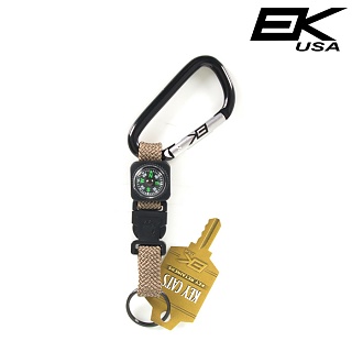 [EK Ekcessories] Keybiner II w/ Compass (TAN) - EK 열쇠고리/나침반 카라비너  (TAN)