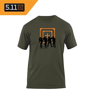 [5.11 Tactical] Cross hair Stacked T-Shirt (OD) - 5.11 택티컬 크로스 헤어 스택트 티셔츠 (OD/41006AP)