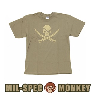밀스펙 몽키 파이러트 스컬 반팔 티셔츠 (브라운)