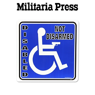 밀리터리아 장애인 무기소지 알림 표지판
