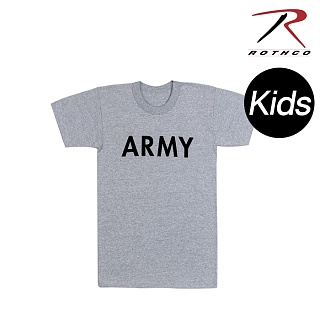 [Rothco] Kids Army Physical Training T Shirt (Gray) - 로스코 키즈 아미 피지컬 트레이닝 반팔 티셔츠 (그레이)