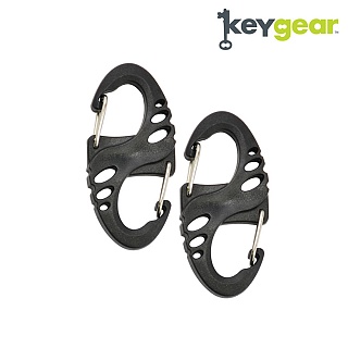[Key Gear] Dual Carabiner Lite 2 Pack (Black) - 키기어 듀얼 카라비너 라이트 2팩 (블랙)